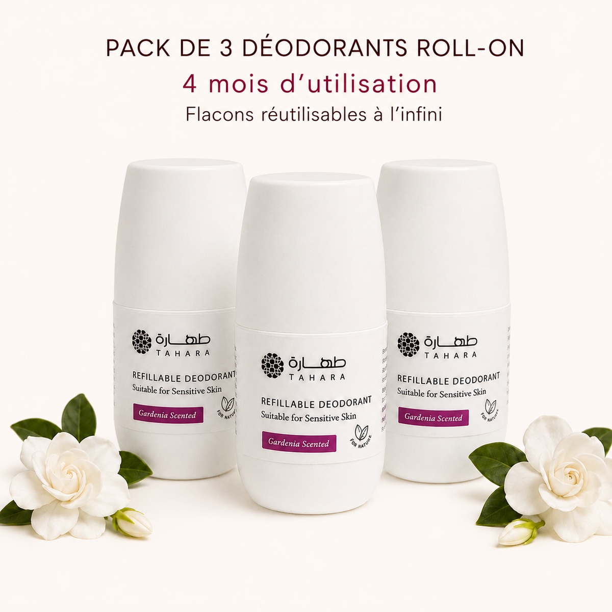 Déodorants naturels sans alcool senteur Gardénia – 180 ml
