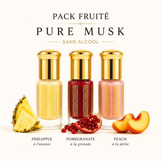 Pack de trois muscs aromatises fruités sans alcool - 3ml x 3