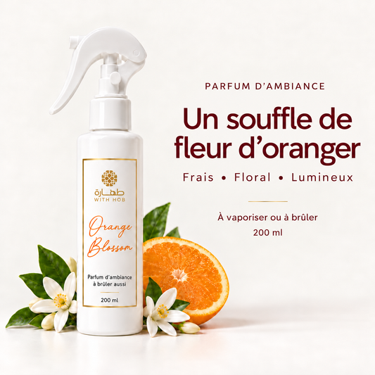 Parfum d'ambiance textile et maison 200 ml Fleur d'oranger – Tahara Maroc (vue 2)