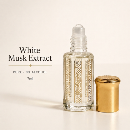 Musc Blanc Extrait Pur 7ml - Parfum Sans Alcool | Tahara Maroc