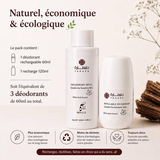 Pack Déodorant Naturel Rechargeable Musc Blanc
