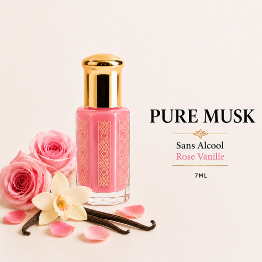Musc Tahara Sans alcool 7ml - aromatisé Rose et Vanille