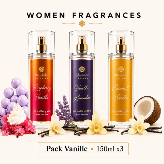 Trio Vanilla Tahara - 3 x 150ml Brumes Corps et Cheveux
