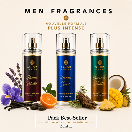 Trio Men Fragrances Tahara – 3 x 150ml Brumes Corps & Cheveux