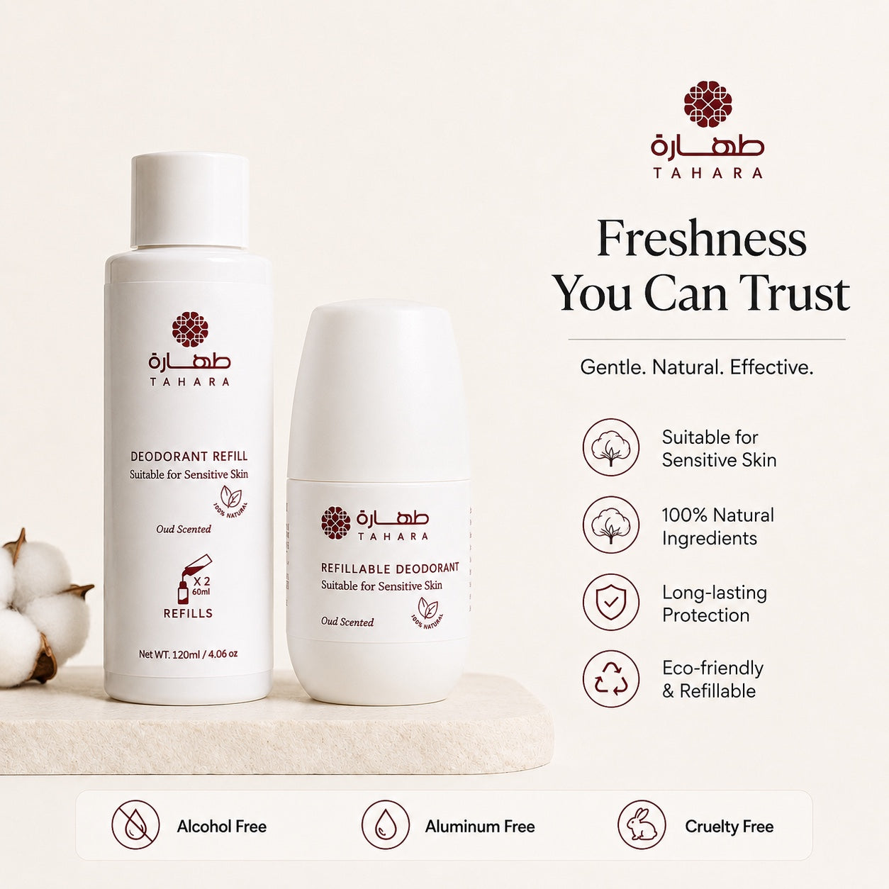 Kit Déodorant Naturel Rechargeable - Musc Blanc