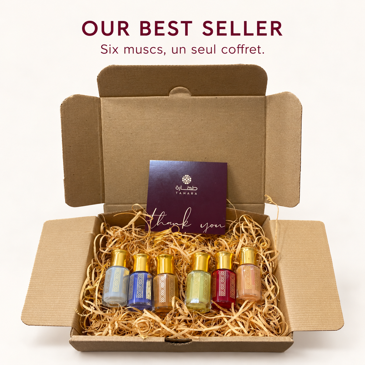 Pack Découverte Tahara | 6 Muscs Aromatisés 7ml | Coffret Cadeau | Livraison Gratuite