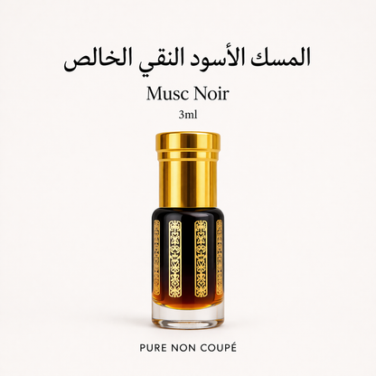 Musc Aswad Tahara noir intense 3ml fond sombre”