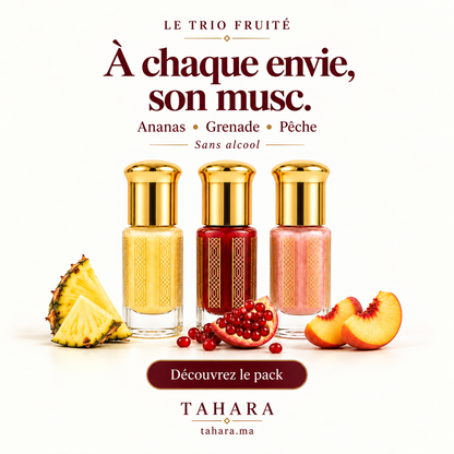 Pack de trois muscs aromatises fruités sans alcool - 3ml x 3