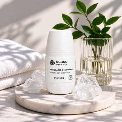 Déodorant rechargeable roll-on 60 ml sans parfum Peaux sensibles – Tahara Maroc