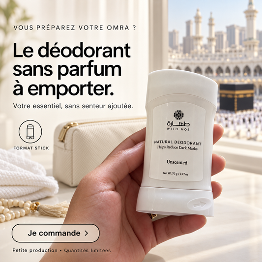 Déodorant stick naturel sans parfum sans alcool 70 g Spécial Omra – Tahara Maroc