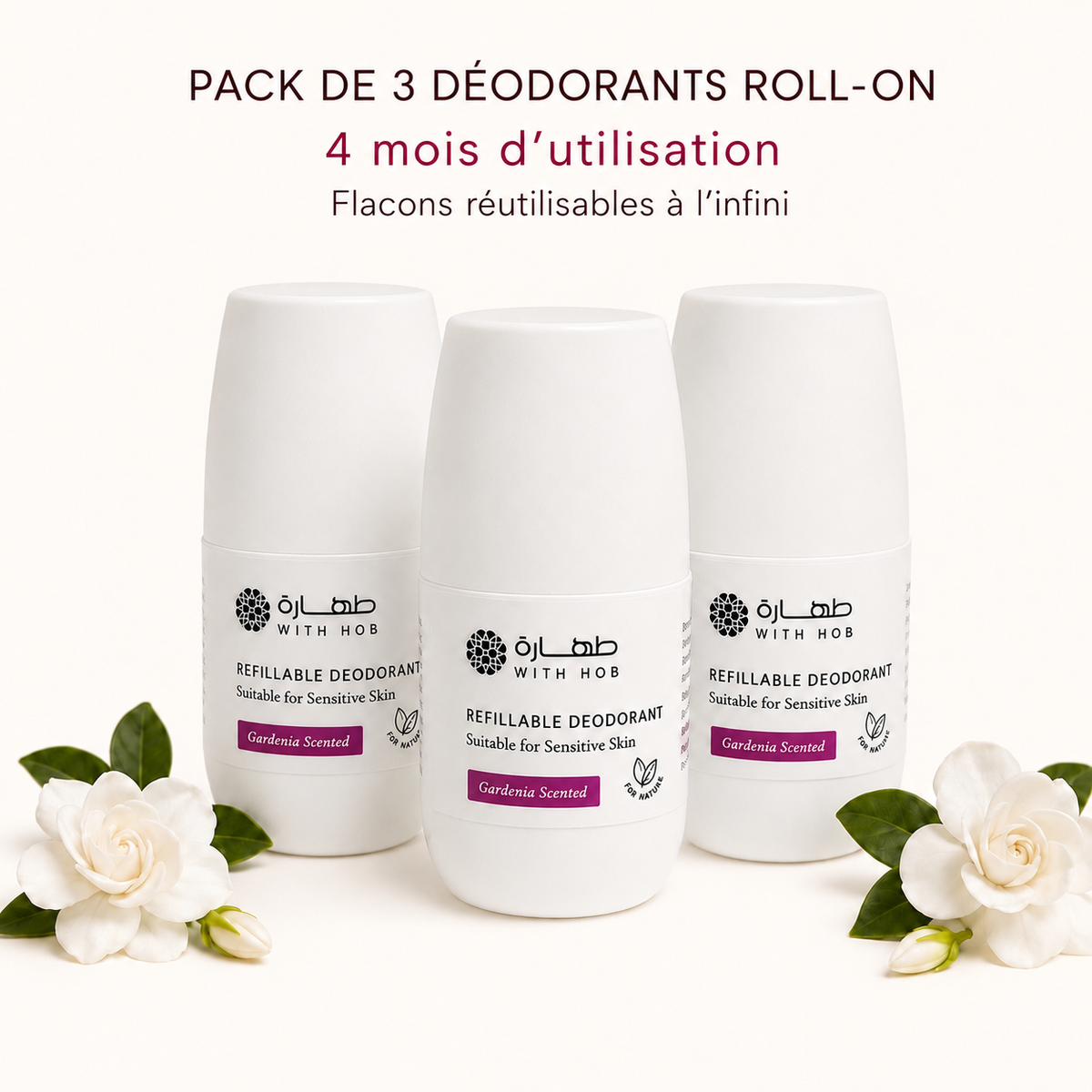 Déodorants naturels sans alcool 180 ml Gardénia – Tahara Maroc