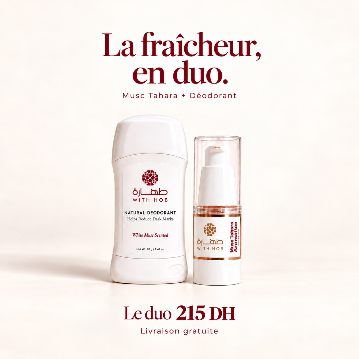 Duo déodorant naturel et musc sans alcool 18 ml Fraîcheur Sport – Tahara Maroc