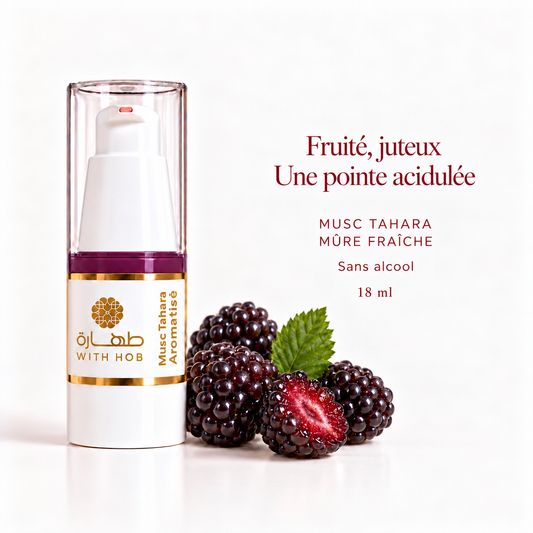 Musc aromatisé sans alcool 18 ml Mûres – Tahara Maroc (vue 2)