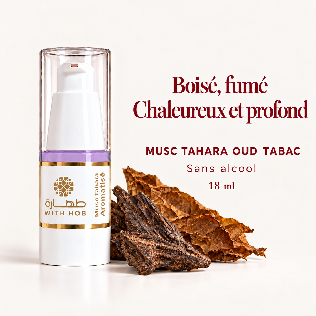 Musc aromatisé sans alcool 18 ml Oud Tabac – Tahara Maroc (vue 2)
