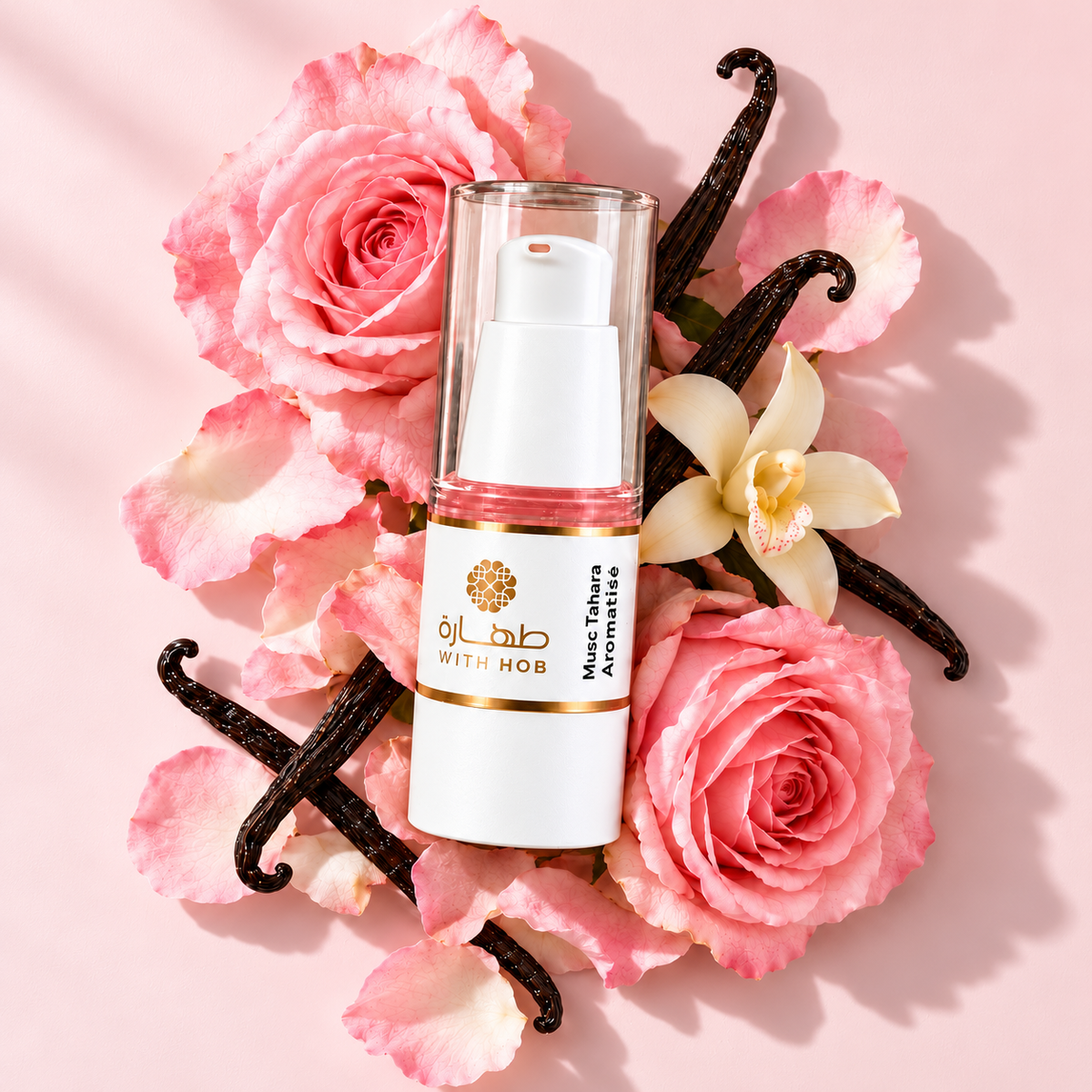 Musc aromatisé sans alcool 18 ml Rose Vanille – Tahara Maroc