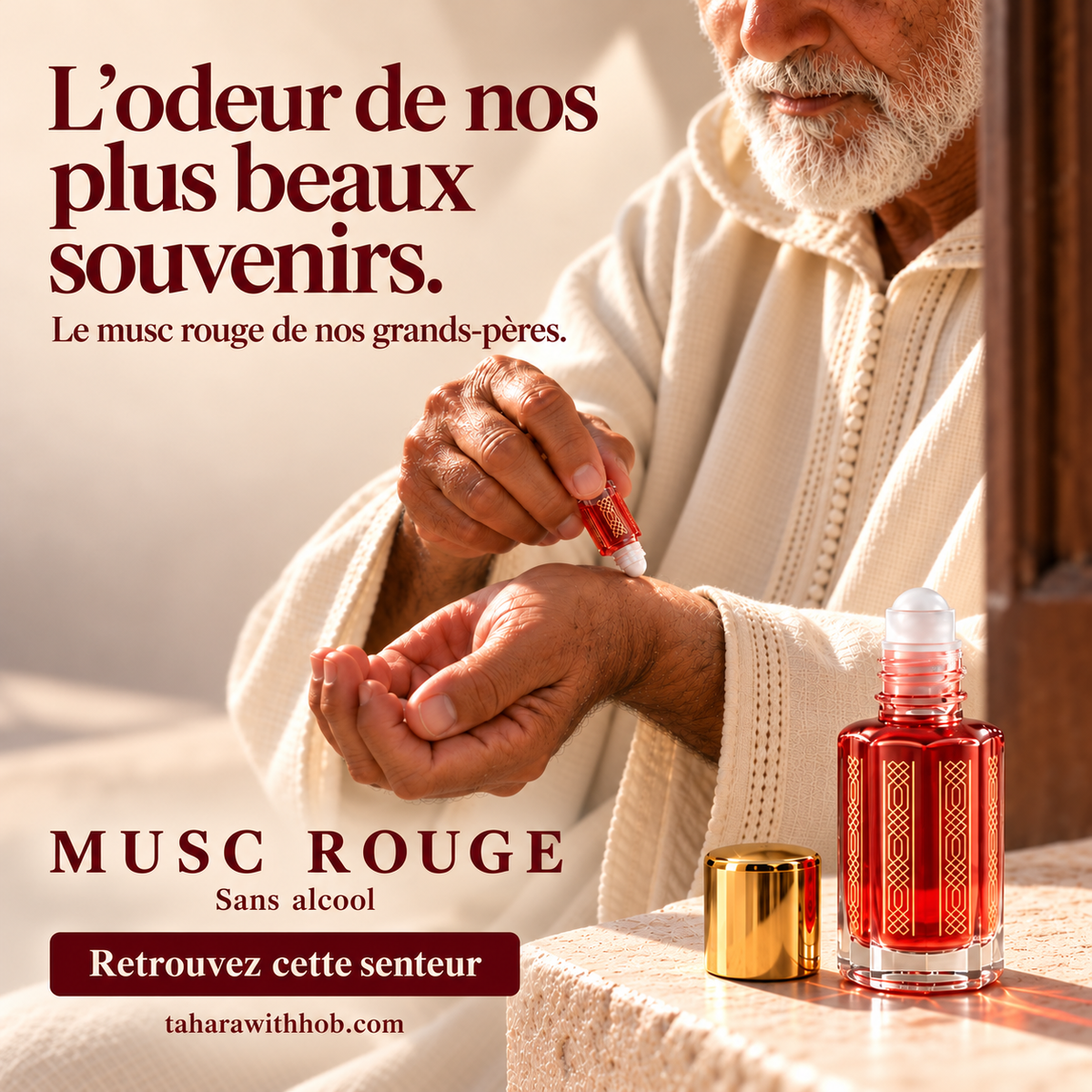 Musc parfumé sans alcool 7 ml Musc Rouge – Tahara Maroc