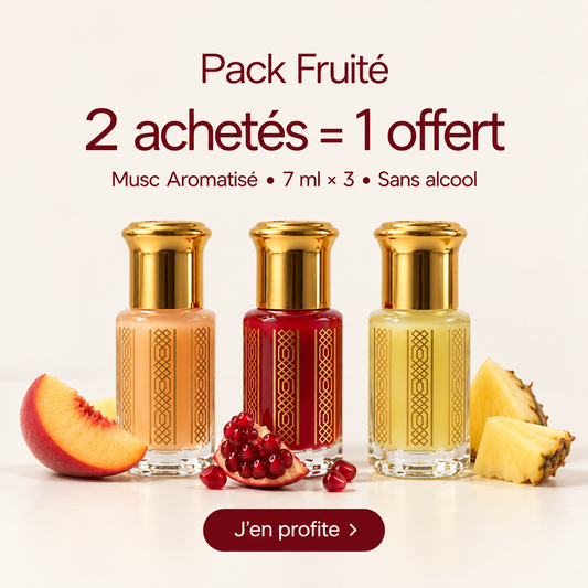 Pack Tahara Musc Aromatisé | Fruité 3 x 7ml | 2 Achetés = 1 Offert | Livraison Gratuite