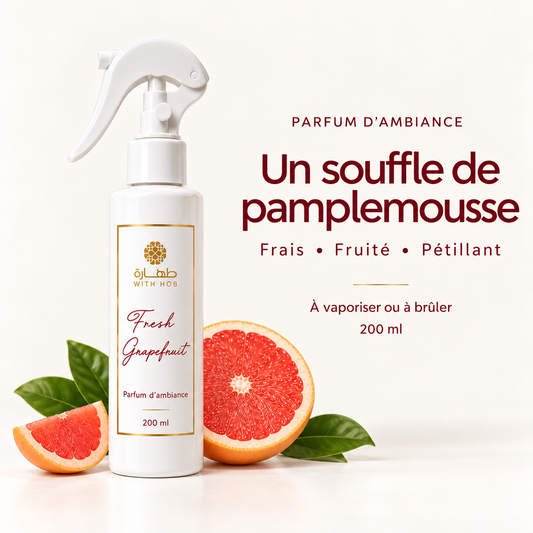 Parfum d'ambiance textile et maison 200 ml Pamplemousse – Tahara Maroc (vue 2)