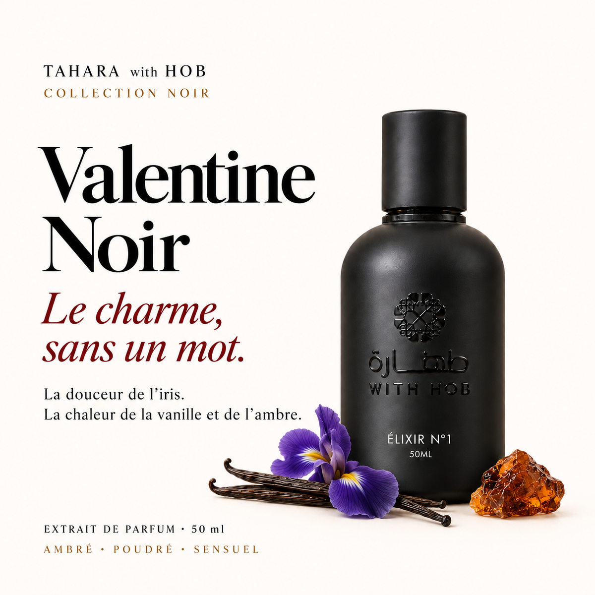 Parfum homme 50 ml Élixir N°1 Valentine Noir – Tahara Maroc