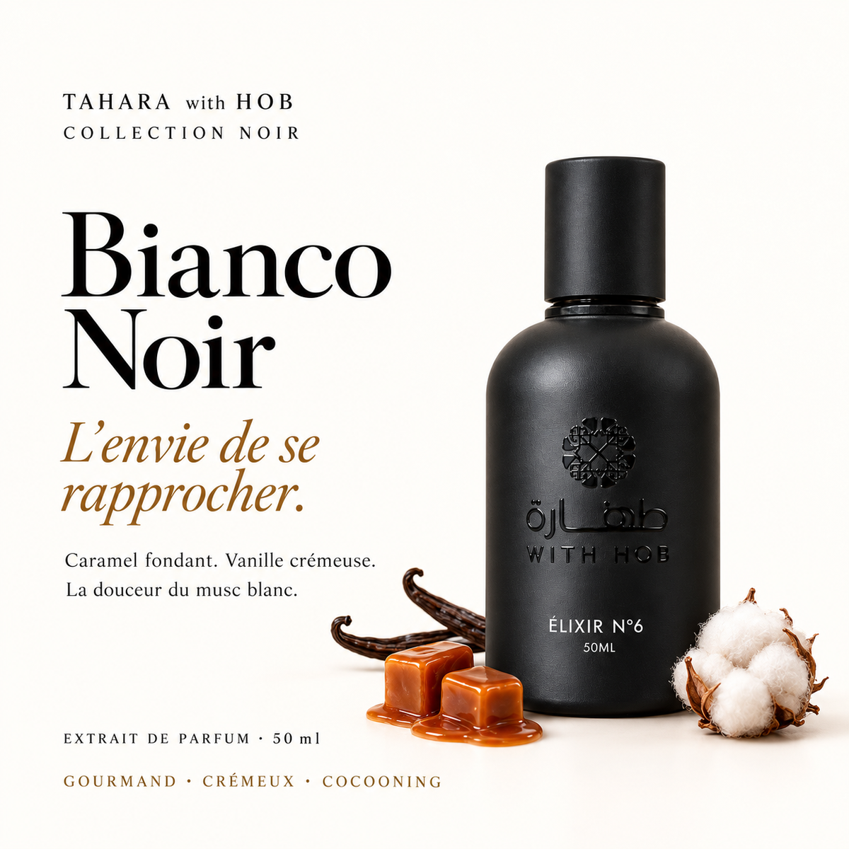 Parfum homme 50 ml Élixir N°6 Bianco Noir – Tahara Maroc