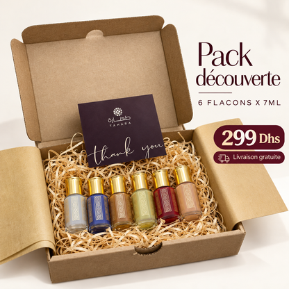 Pack Découverte Tahara | 6 Muscs Aromatisés 7ml | Coffret Cadeau | Livraison Gratuite