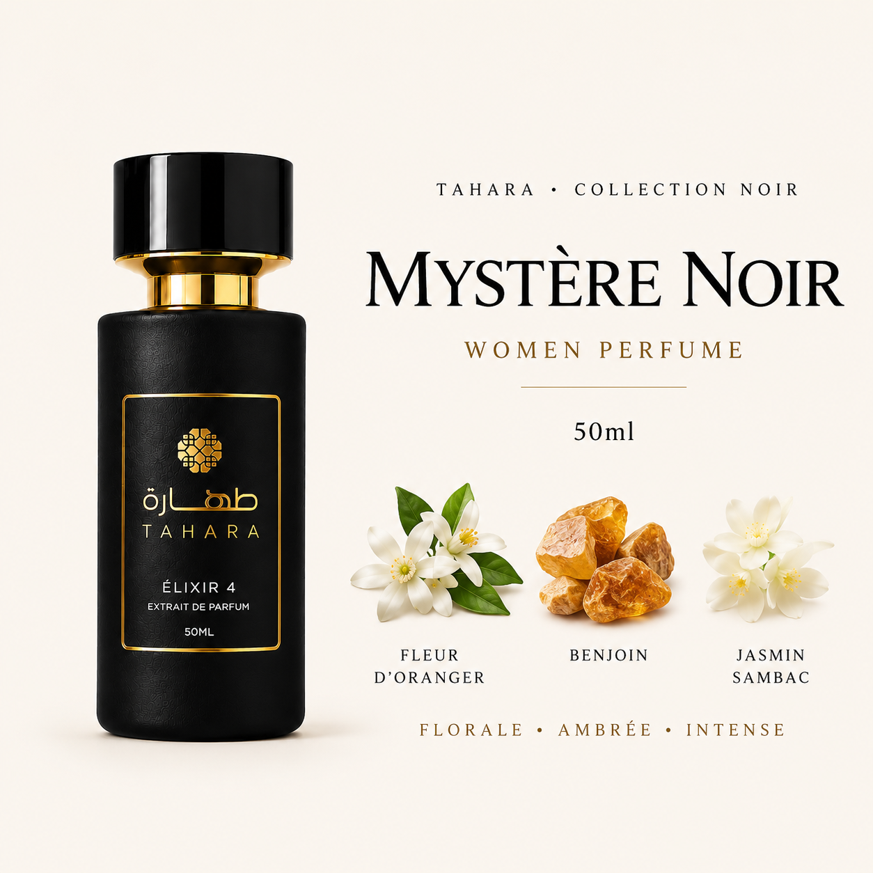 Parfum femme Tahara Women Elixir N°4 Mystère Noir - Flacon 50ml noir mat