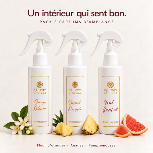 Trio parfums d'ambiance textile et maison 200 ml x 3 – Tahara Maroc (vue 2)